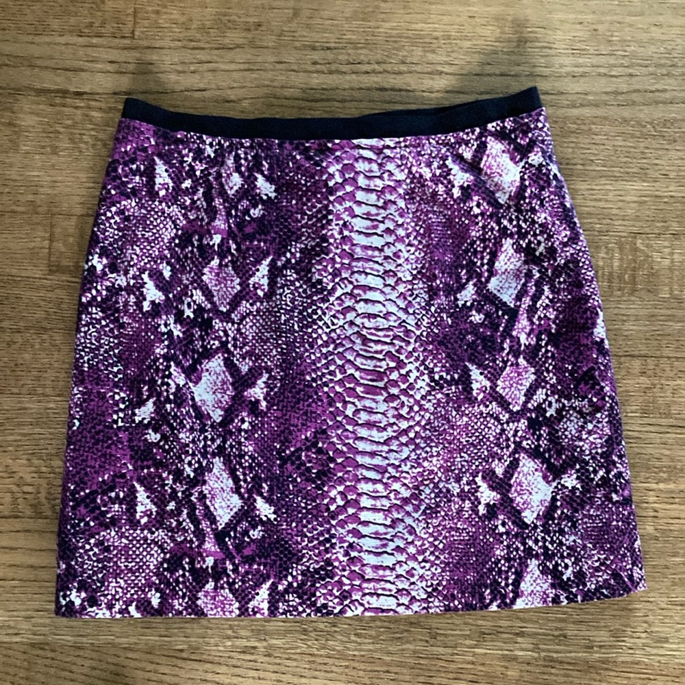Purple Snake Print Mini Skirt - Picture 2 of 5